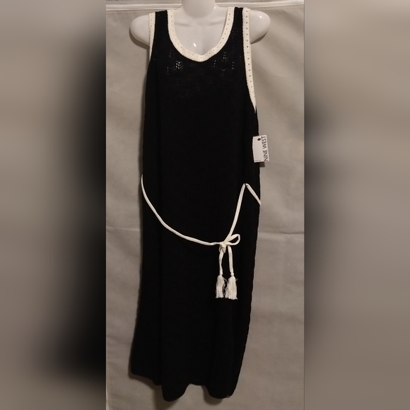 Nine West Crochet Tie Waist Maxi Dress - Picture 3 of 11